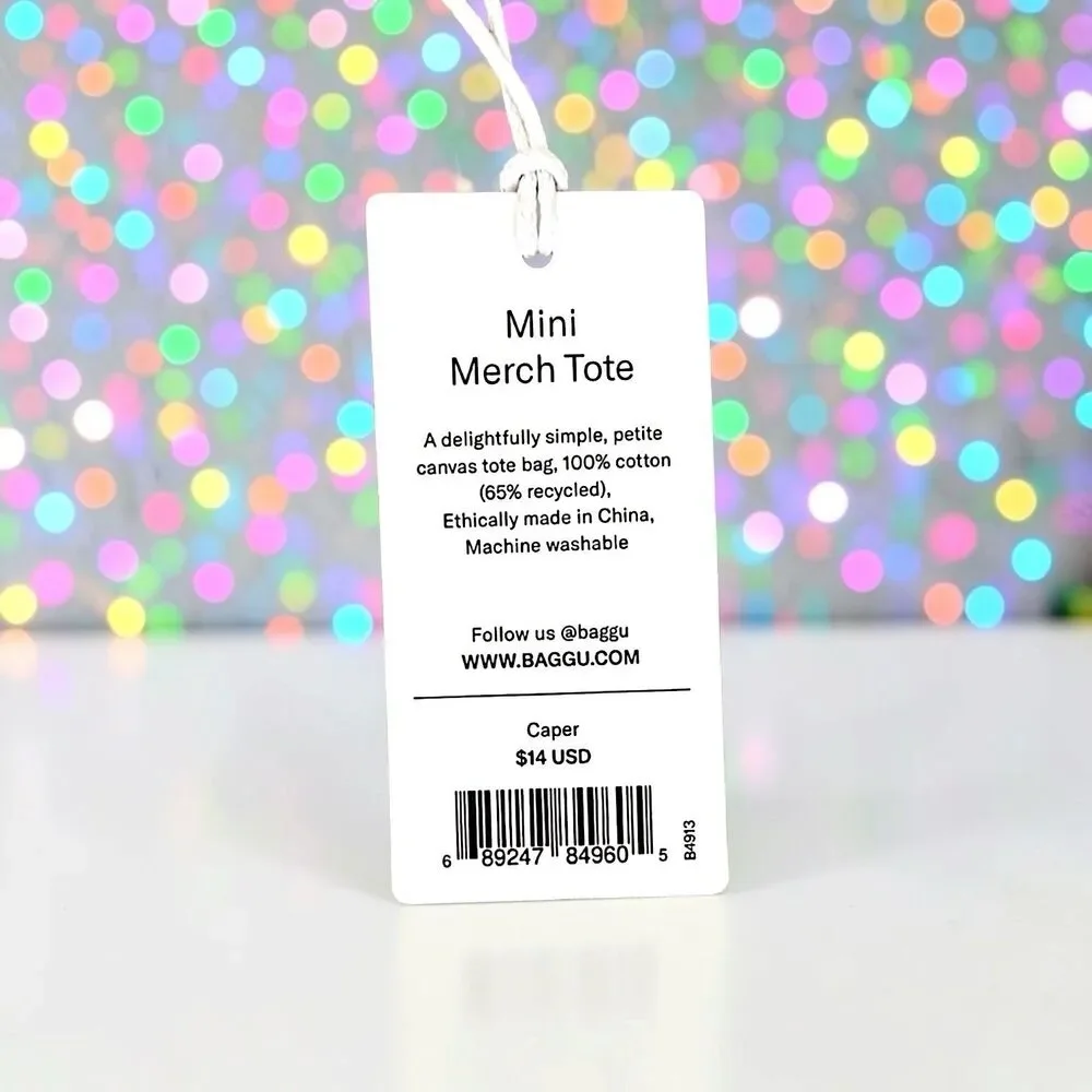 BAGGU Mini Merch Tote Bag In Caper Green New With Tags